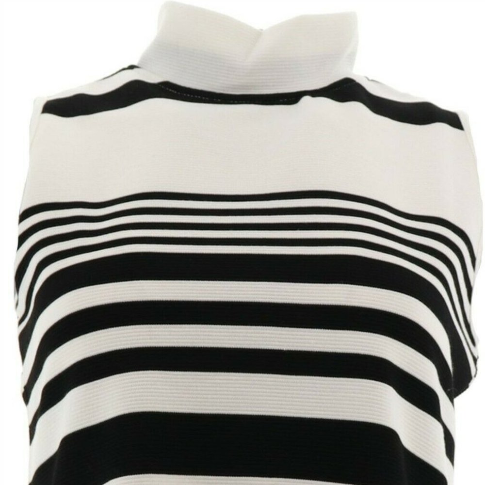 Wendy Williams Ottoman Knit Top BLACK WHITESTRIPE 8